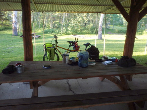 GDMBR: We had breakfast in the Squirrel Creek Picnic Pavilion.